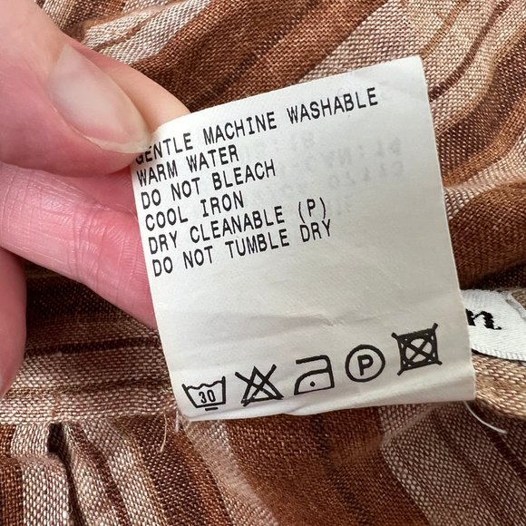 Vintage 100% Linen High Rise Waisted Shorts Long Inseam Wide Leg Relaxed Fit - Picture 6 of 8